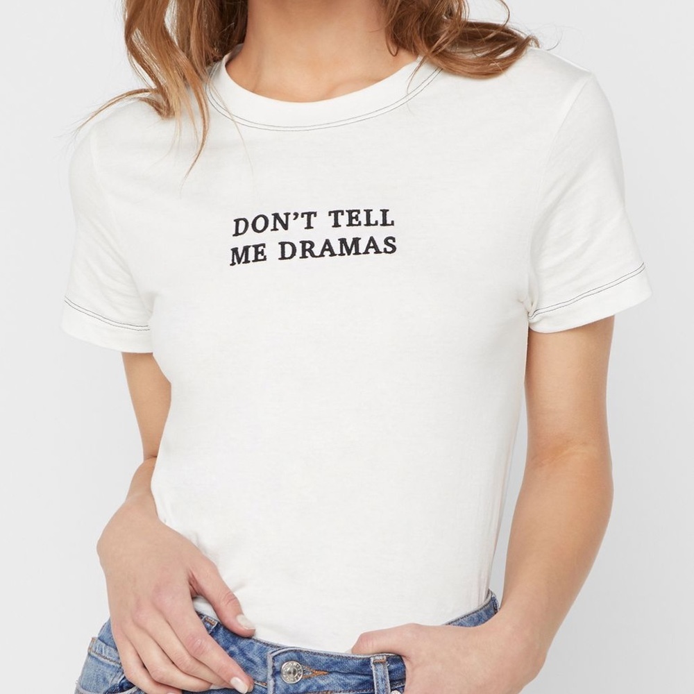 MNGO “Don’t Tell Me Dramas” Embroidered Tee